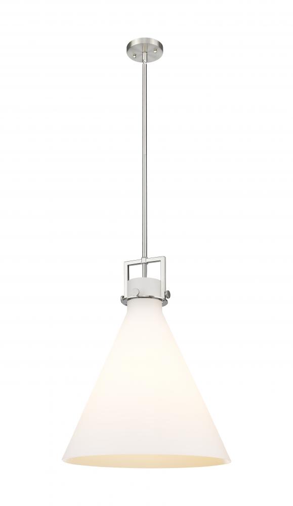 Newton Cone - 1 Light - 18 inch - Brushed Satin Nickel - Stem hung - Pendant