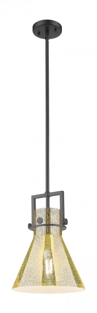 Newton Cone - 1 Light - 10 inch - Matte Black - Stem Hung - Mini Pendant