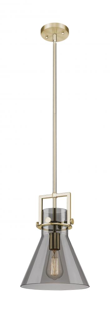 Newton Cone - 1 Light - 10 inch - Champagne Bronze - Stem Hung - Mini Pendant