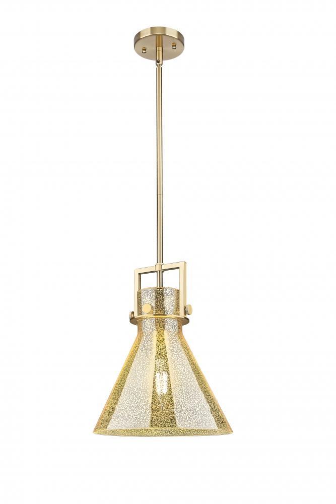 Newton Cone - 1 Light - 12 inch - Champagne Bronze - Stem Hung - Mini Pendant