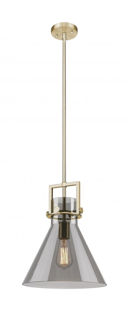 Newton Cone - 1 Light - 12 inch - Champagne Bronze - Stem Hung - Mini Pendant