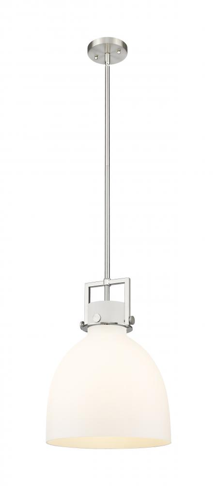 Newton Bell - 1 Light - 12 inch - Satin Nickel - Mini Pendant