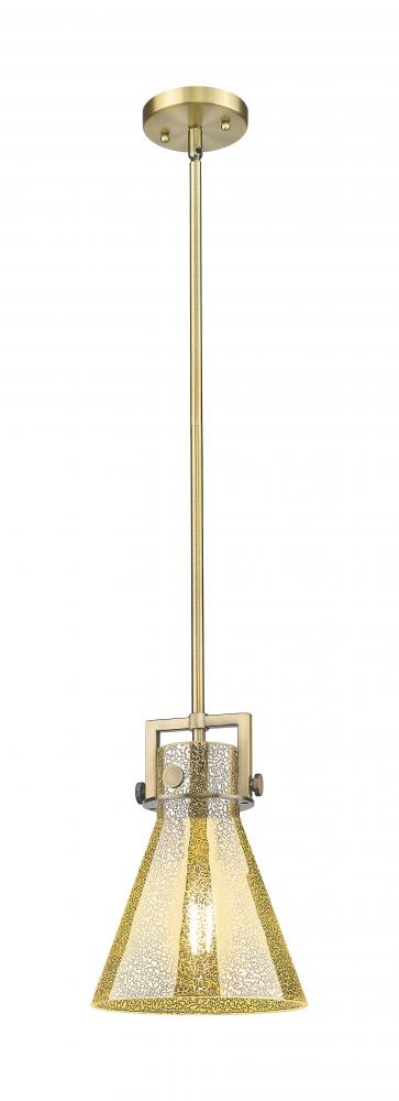 Newton Cone - 1 Light - 8 inch - Brushed Brass - Mini Pendant