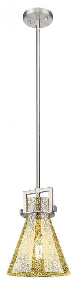 Newton Cone - 1 Light - 8 inch - Satin Nickel - Mini Pendant