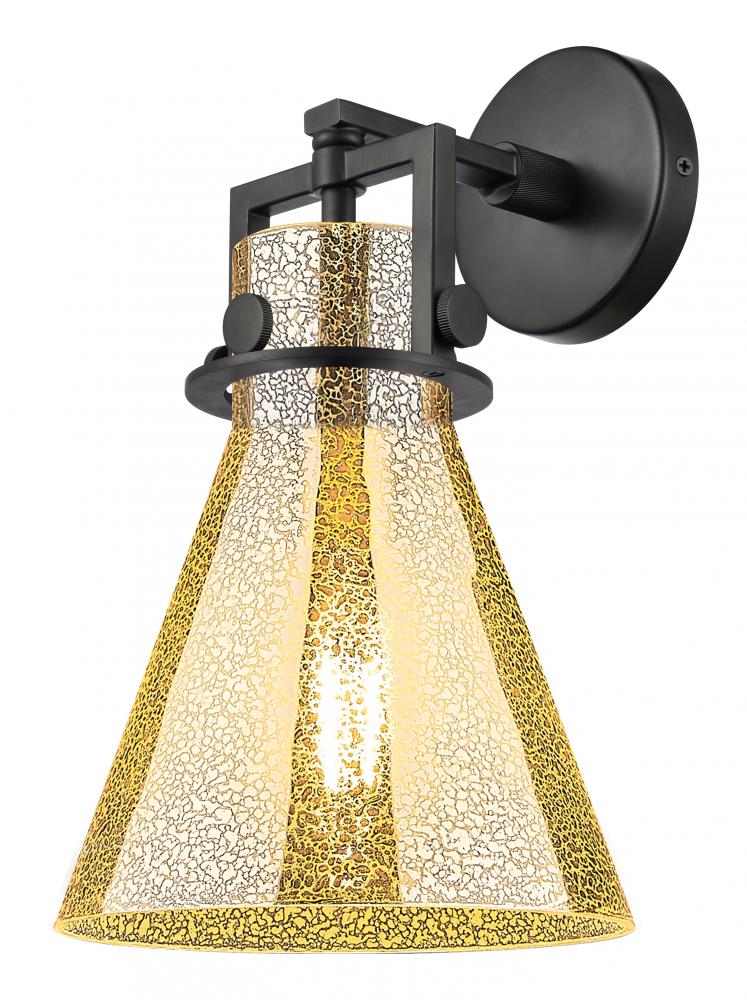 Newton Cone - 1 Light - 8 inch - Matte Black - Sconce