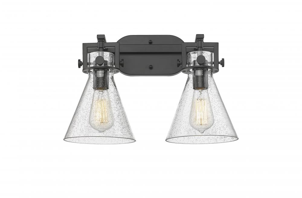 Newton Cone - 2 Light - 17 inch - Matte Black - Bath Vanity Light
