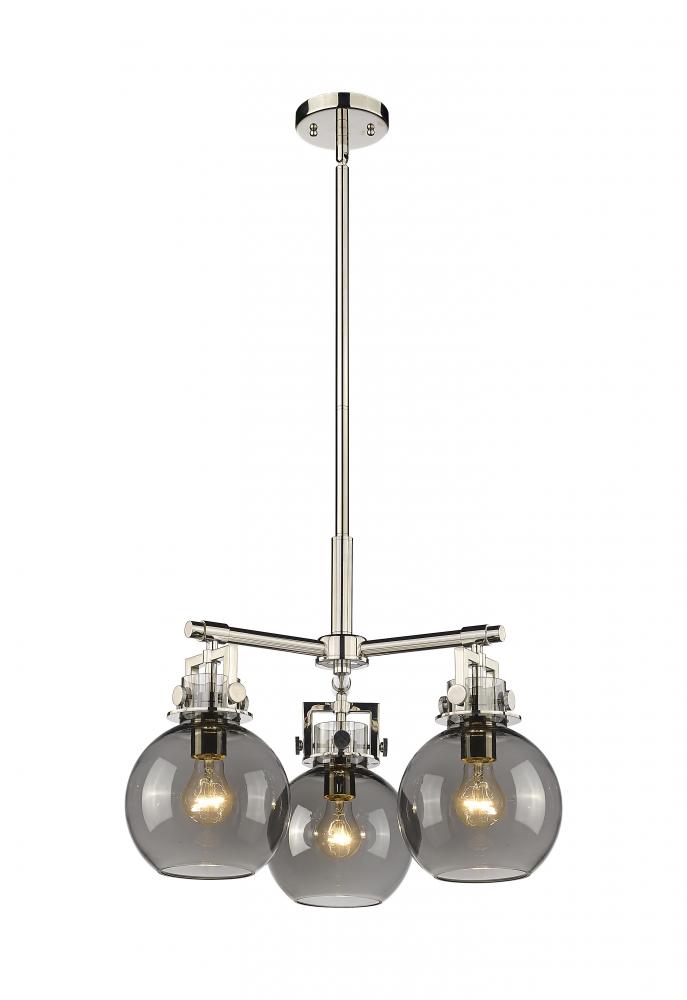 Newton Sphere - 3 Light - 21 inch - Polished Nickel - Pendant