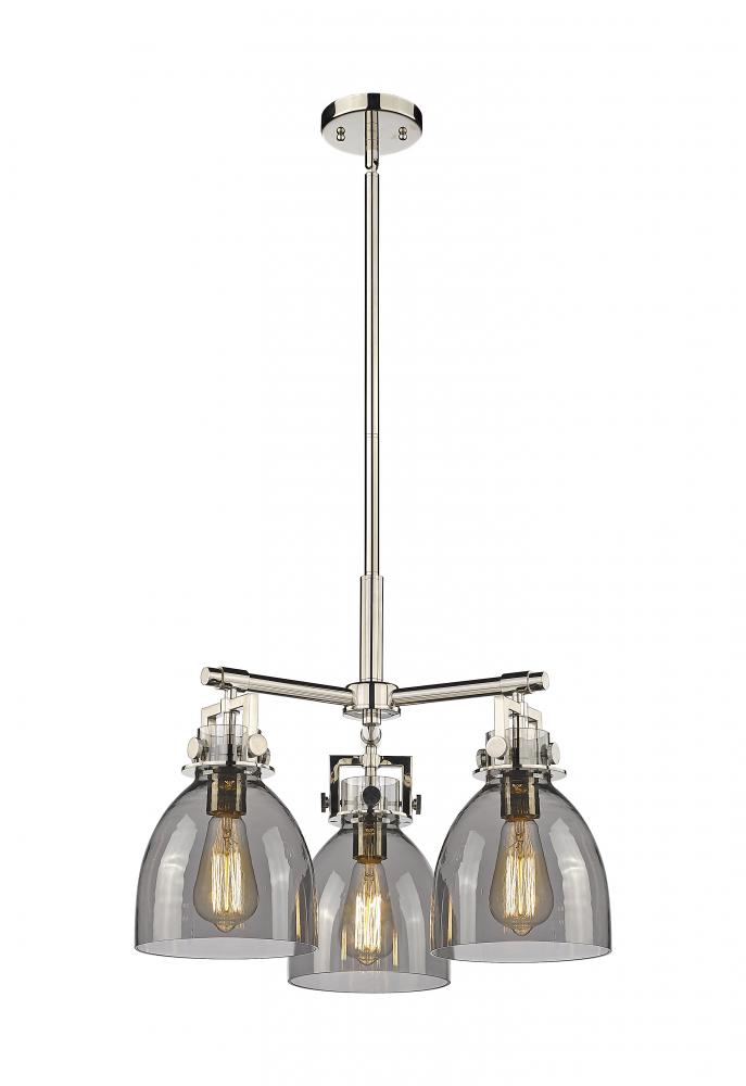 Newton Bell - 3 Light - 21 inch - Polished Nickel - Pendant