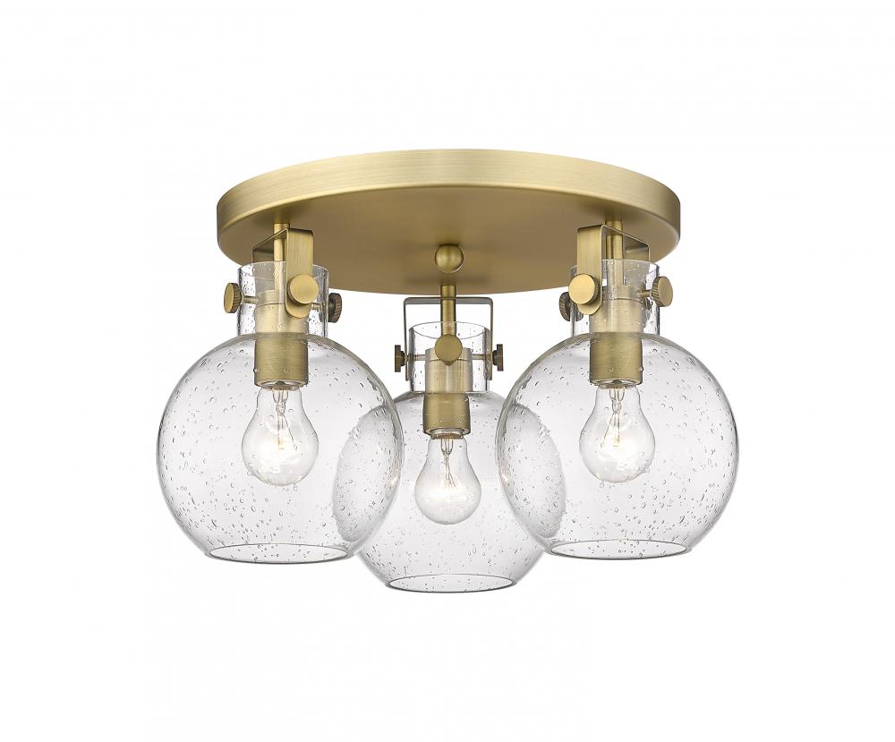 Newton Sphere - 3 Light - 18 inch - Brushed Brass - Semi-Flush Mount