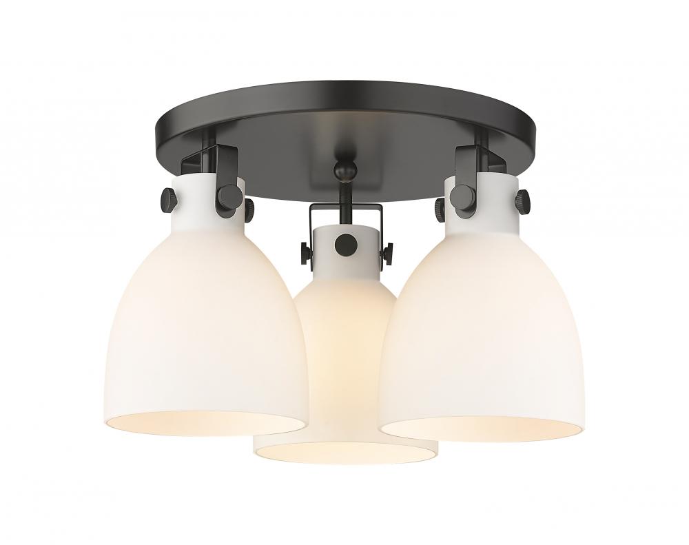 Newton Bell - 3 Light - 18 inch - Matte Black - Semi-Flush Mount