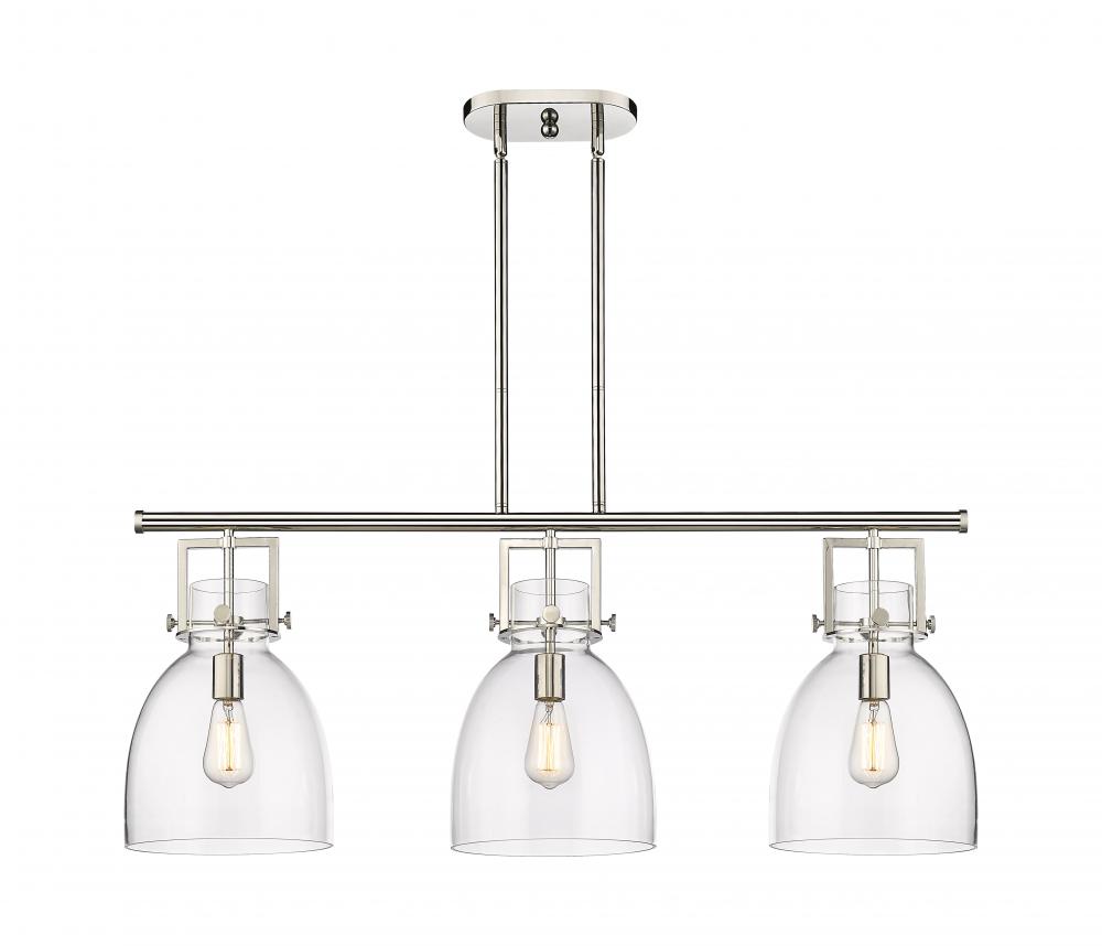 Newton Bell - 3 Light - 42 inch - Polished Nickel - Island Light