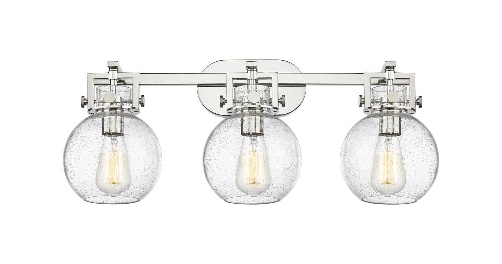 Newton Sphere - 3 Light - 27 inch - Polished Nickel - Bath Vanity Light