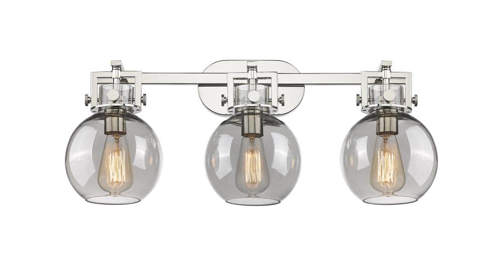 Newton Sphere - 3 Light - 27 inch - Polished Nickel - Bath Vanity Light