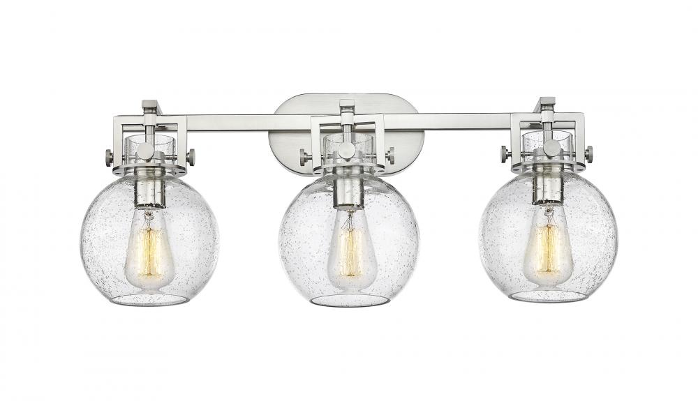Newton Sphere - 3 Light - 27 inch - Satin Nickel - Bath Vanity Light