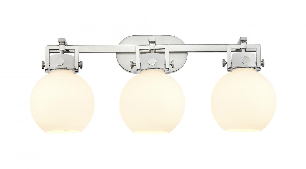Newton Sphere - 3 Light - 27 inch - Satin Nickel - Bath Vanity Light