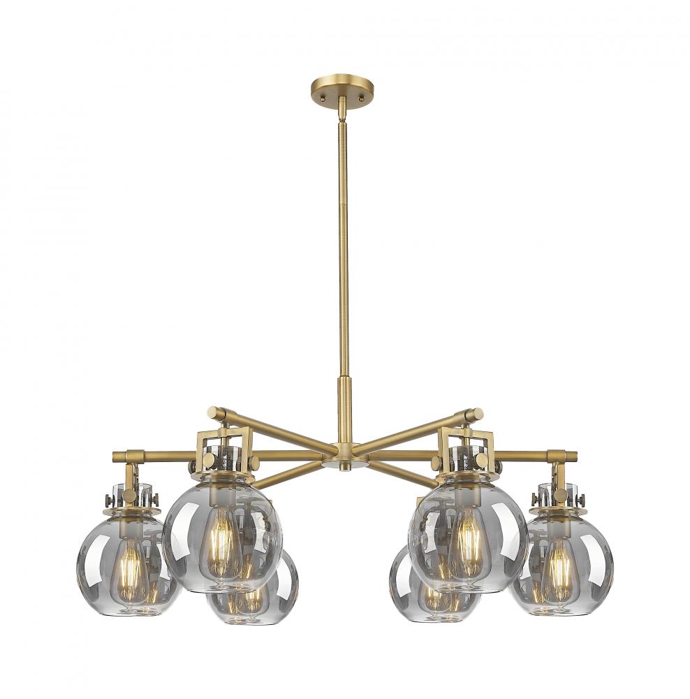 Newton Sphere - 6 Light - 26 inch - Brushed Brass - Chandelier