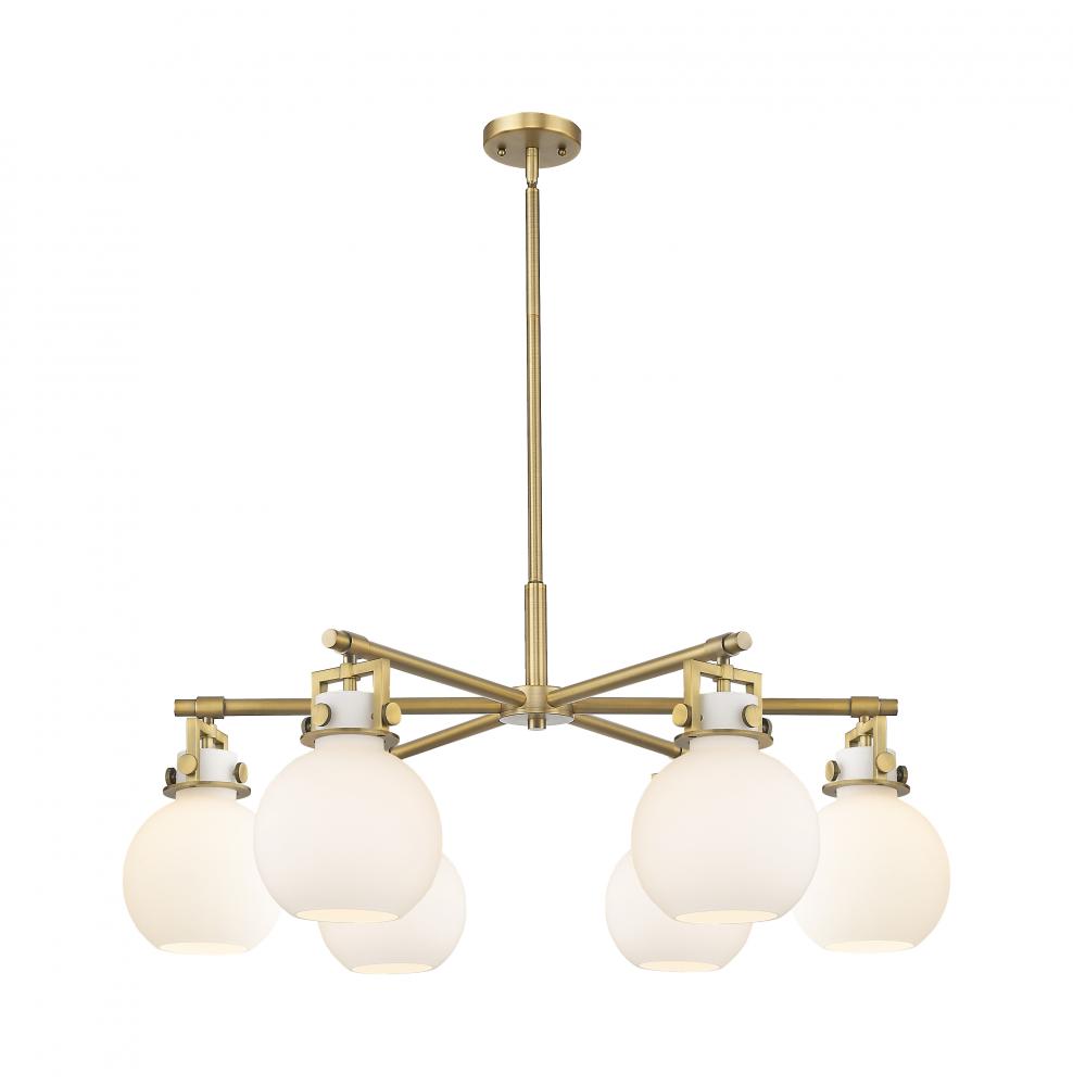 Newton Sphere - 6 Light - 26 inch - Brushed Brass - Chandelier