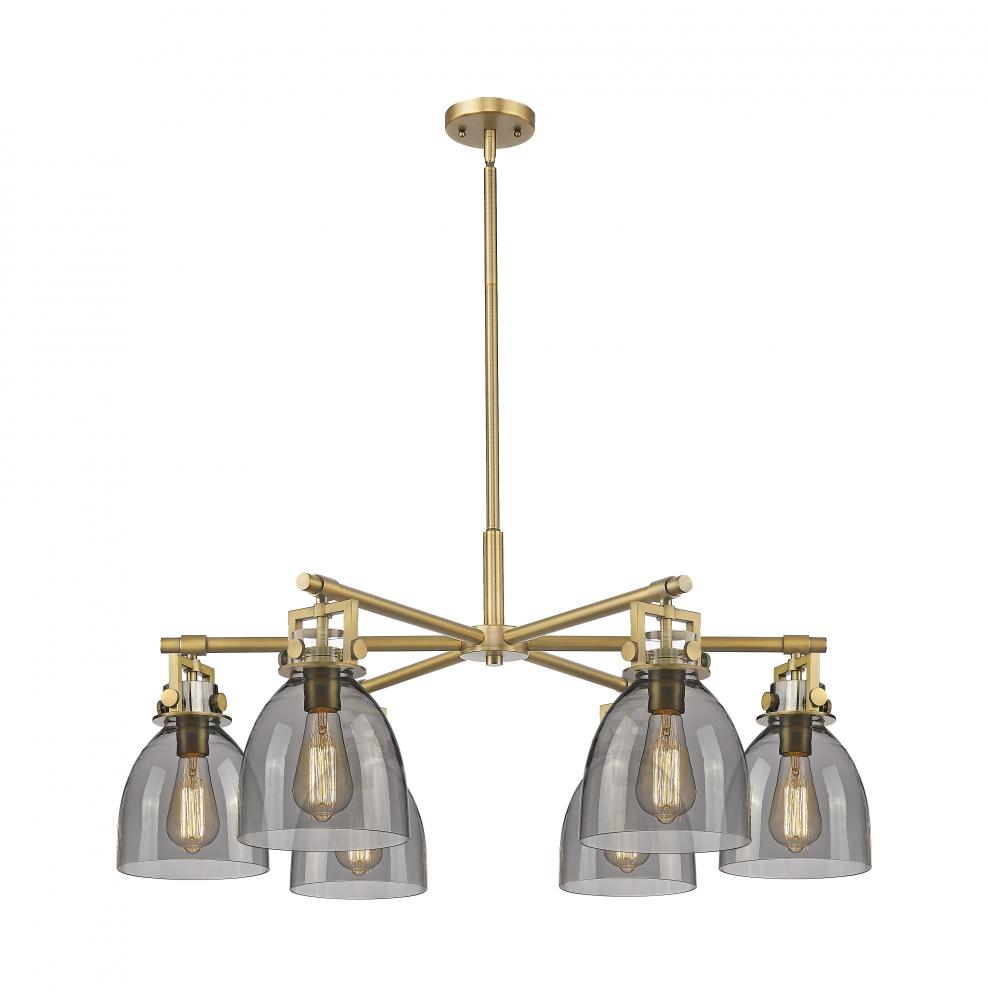 Newton Bell - 6 Light - 26 inch - Brushed Brass - Chandelier