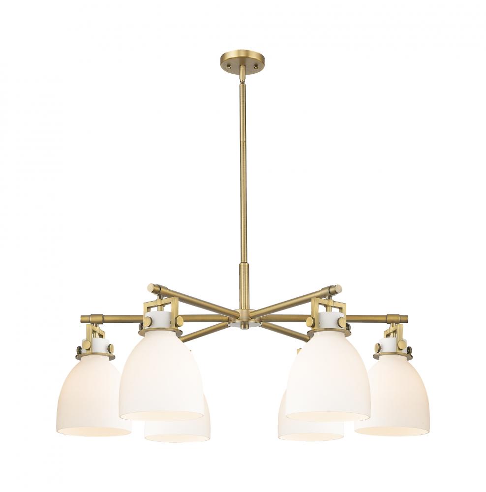 Newton Bell - 6 Light - 26 inch - Brushed Brass - Chandelier