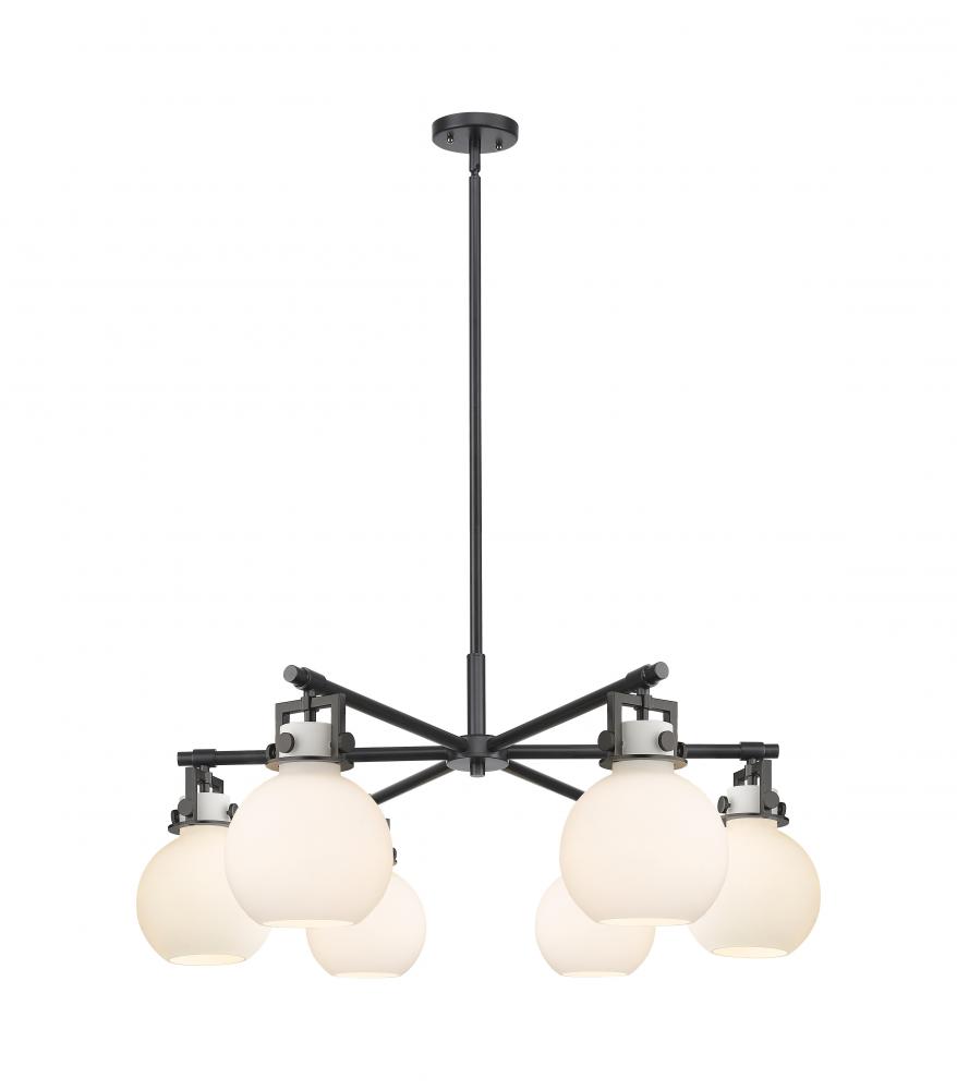 Newton Sphere - 6 Light - 26 inch - Matte Black - Chandelier