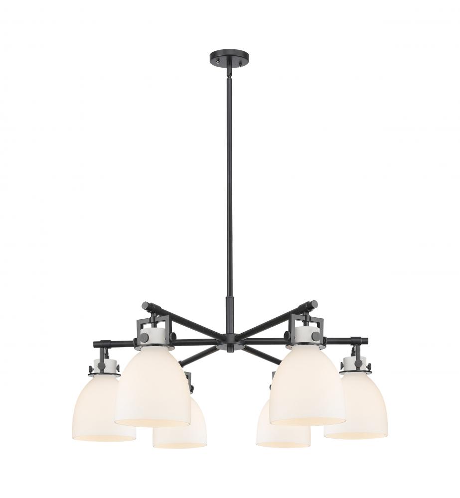 Newton Bell - 6 Light - 26 inch - Matte Black - Chandelier