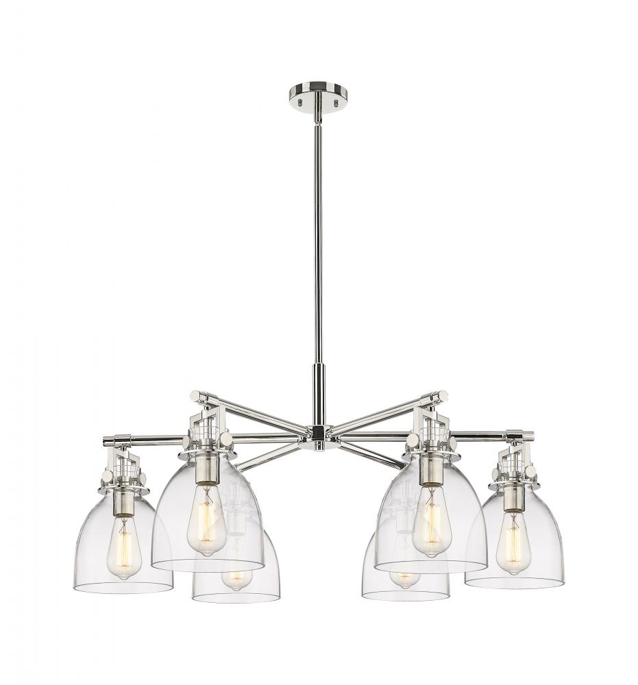 Newton Bell - 6 Light - 26 inch - Polished Nickel - Chandelier