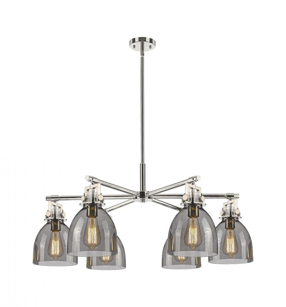 Newton Bell - 6 Light - 26 inch - Polished Nickel - Chandelier