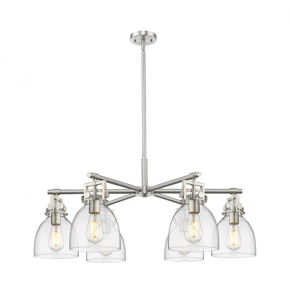 Newton Bell - 6 Light - 26 inch - Satin Nickel - Chandelier