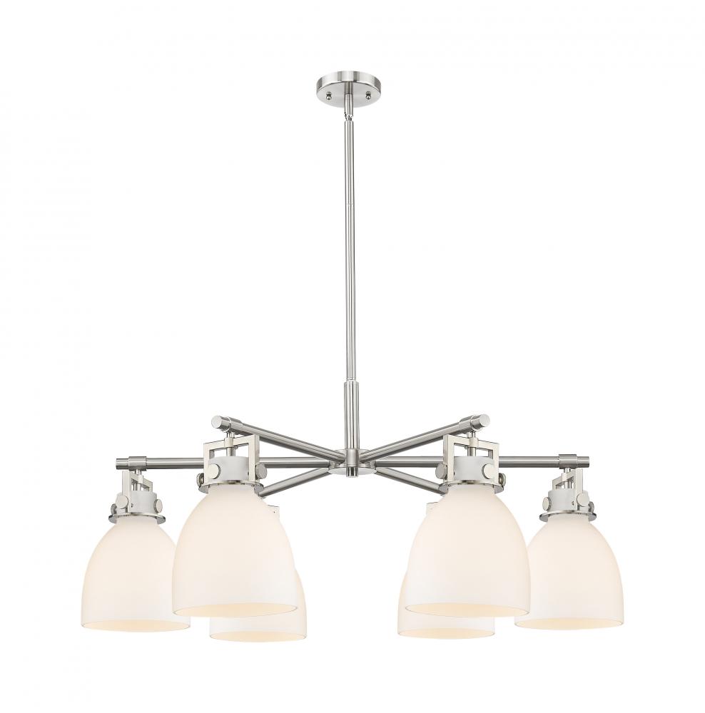 Newton Bell - 6 Light - 26 inch - Satin Nickel - Chandelier