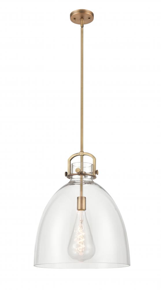 Newton Bell - 1 Light - 16 inch - Brushed Brass - Stem hung - Pendant