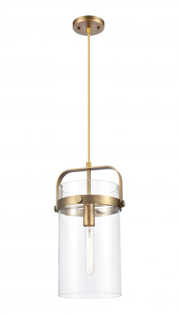 Pilaster - 1 Light - 8 inch Glass - Brushed Brass - Pendant