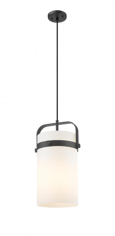 Pilaster - 1 Light - 8 inch Glass - Matte Black - Pendant