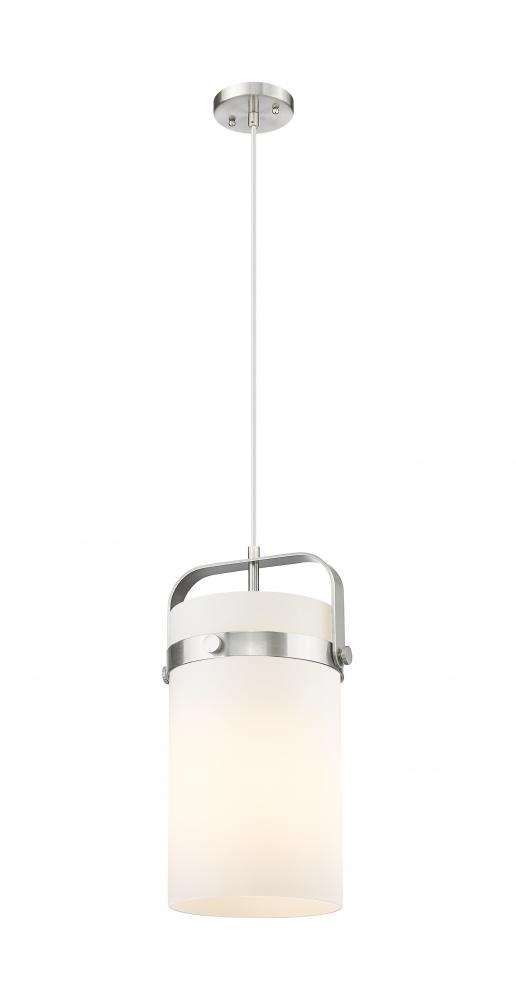 Pilaster - 1 Light - 8 inch Glass - Satin Nickel - Pendant