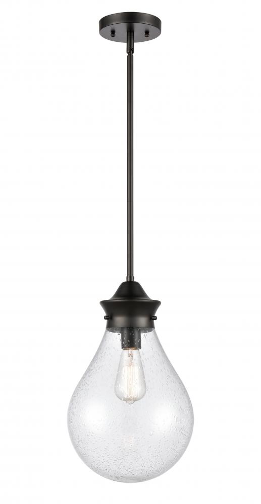 Genesis - 1 Light - 10 inch - Matte Black - Stem hung - Mini Pendant