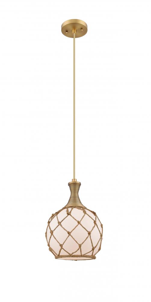 Astor - 1 Light - 8 inch - Brushed Brass - Cord hung - Mini Pendant