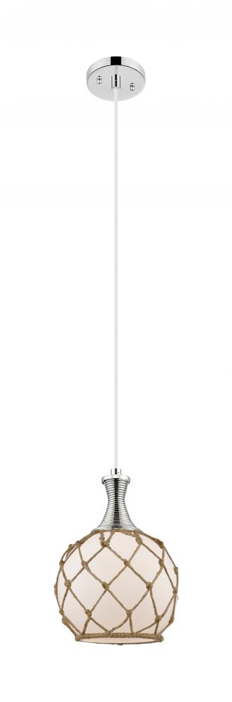 Astor - 1 Light - 8 inch - Polished Nickel - Cord hung - Mini Pendant