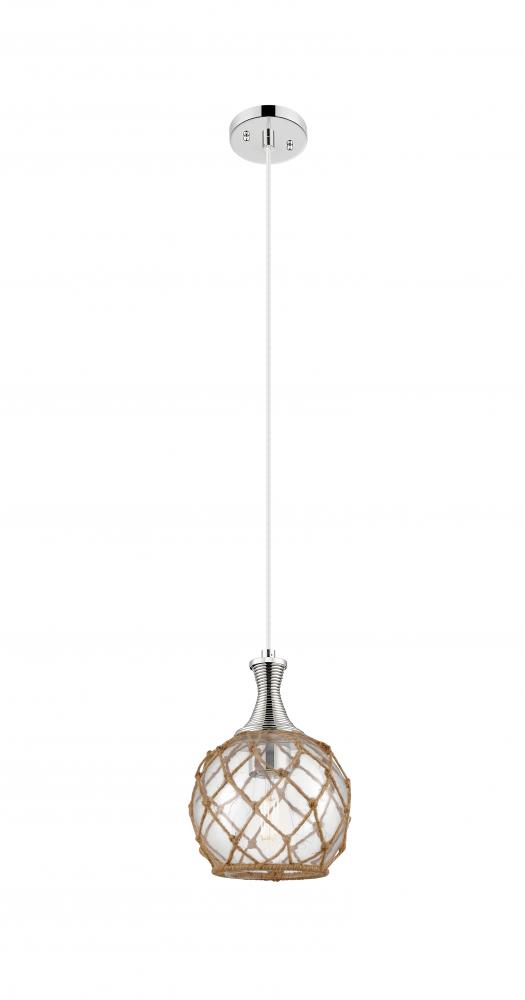 Astor - 1 Light - 8 inch - Polished Nickel - Cord hung - Mini Pendant