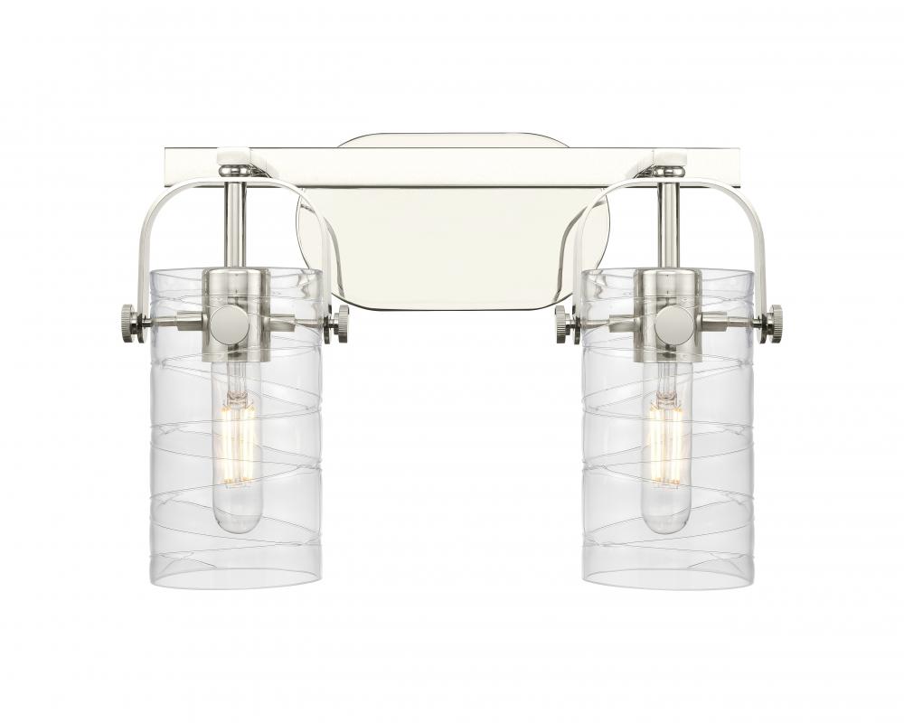 Pilaster II Cylinder - 2 Light - 15 inch - Polished Nickel - Bath Vanity Light
