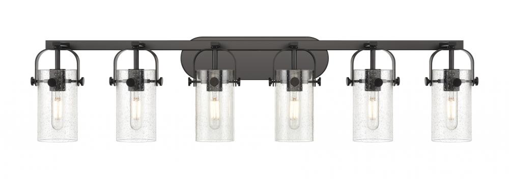 Pilaster II Cylinder - 6 Light - 44 inch - Matte Black - Bath Vanity Light
