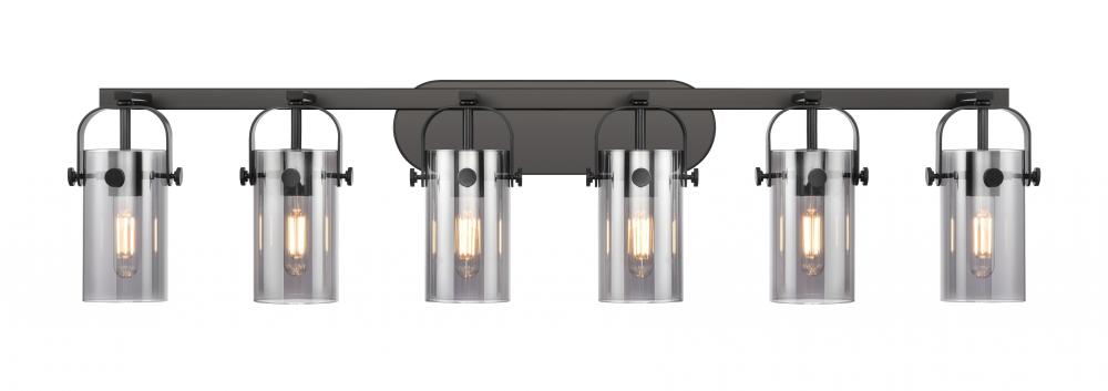 Pilaster II Cylinder - 6 Light - 44 inch - Matte Black - Bath Vanity Light