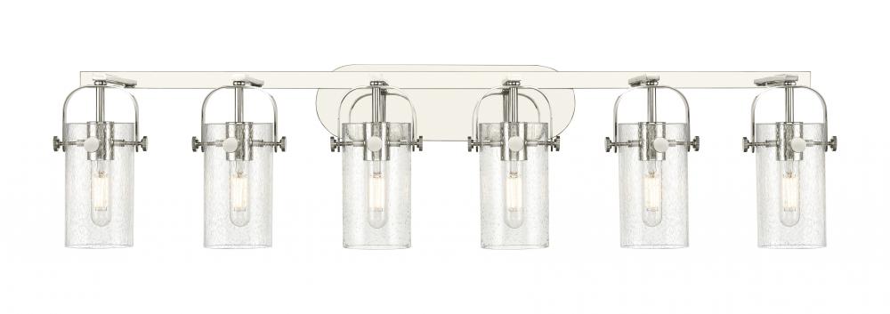 Pilaster II Cylinder - 6 Light - 44 inch - Polished Nickel - Bath Vanity Light