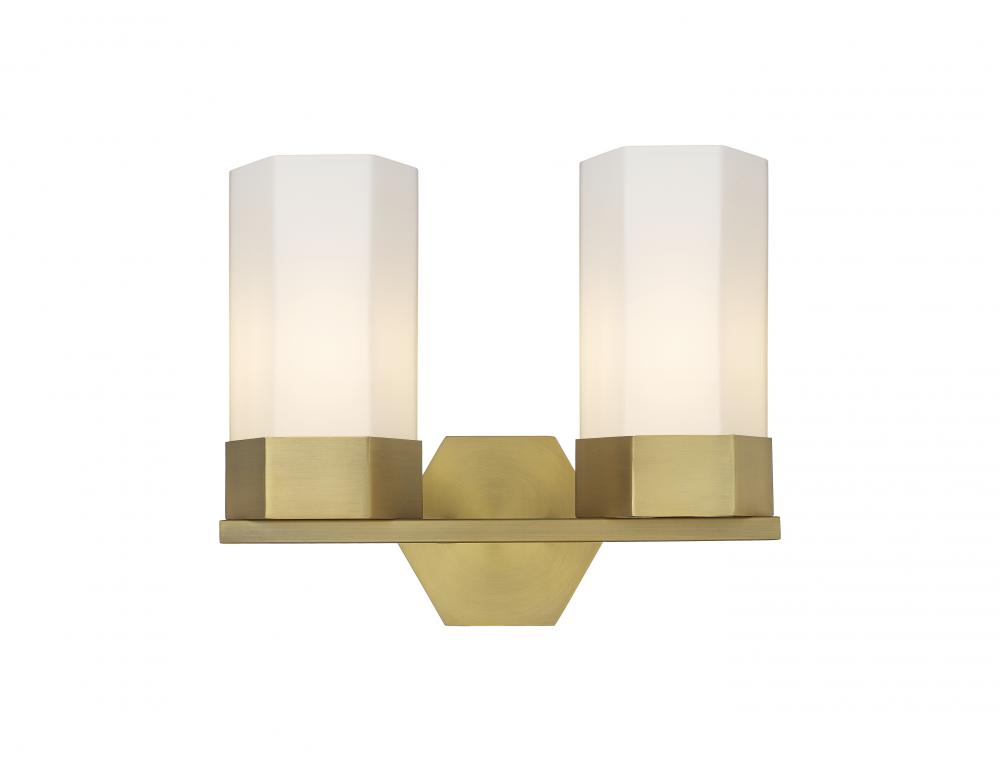 Claverack - 2 Light - 13 inch - Brushed Brass - Bath Vanity Light