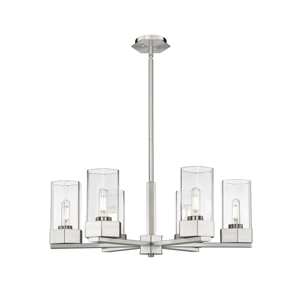 Claverack - 6 Light - 28 inch - Satin Nickel - Chandelier