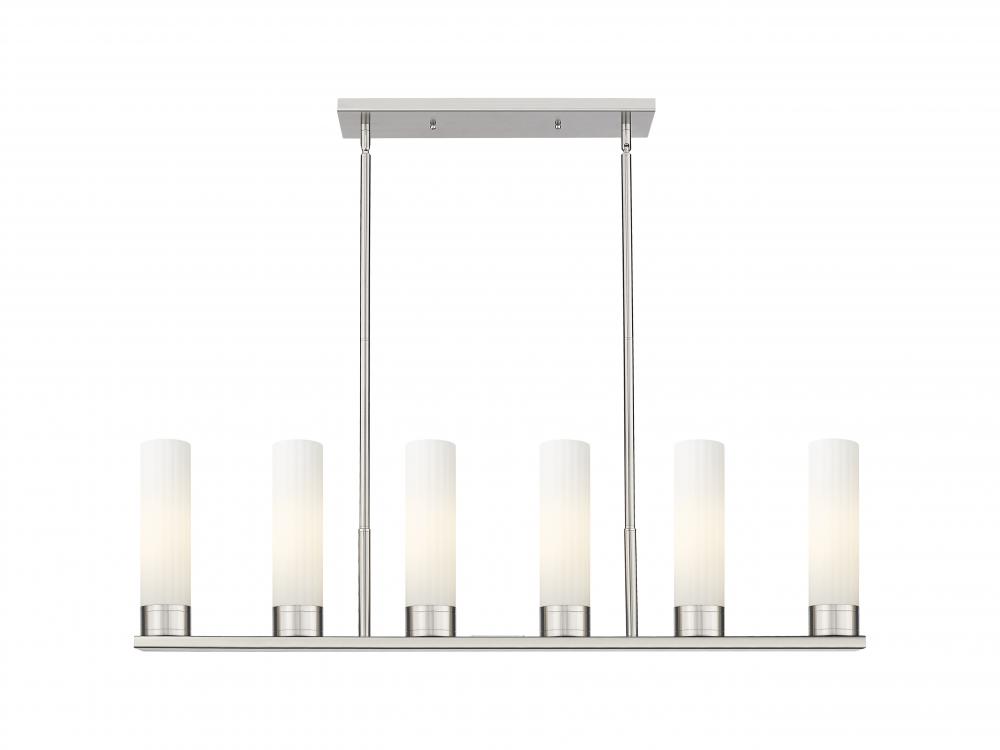 Empire - 6 Light - 44 inch - Satin Nickel - Linear Pendant