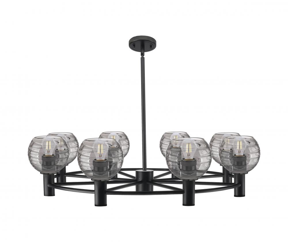 Crown Point - 8 Light - 36 inch - Matte Black - Chandelier