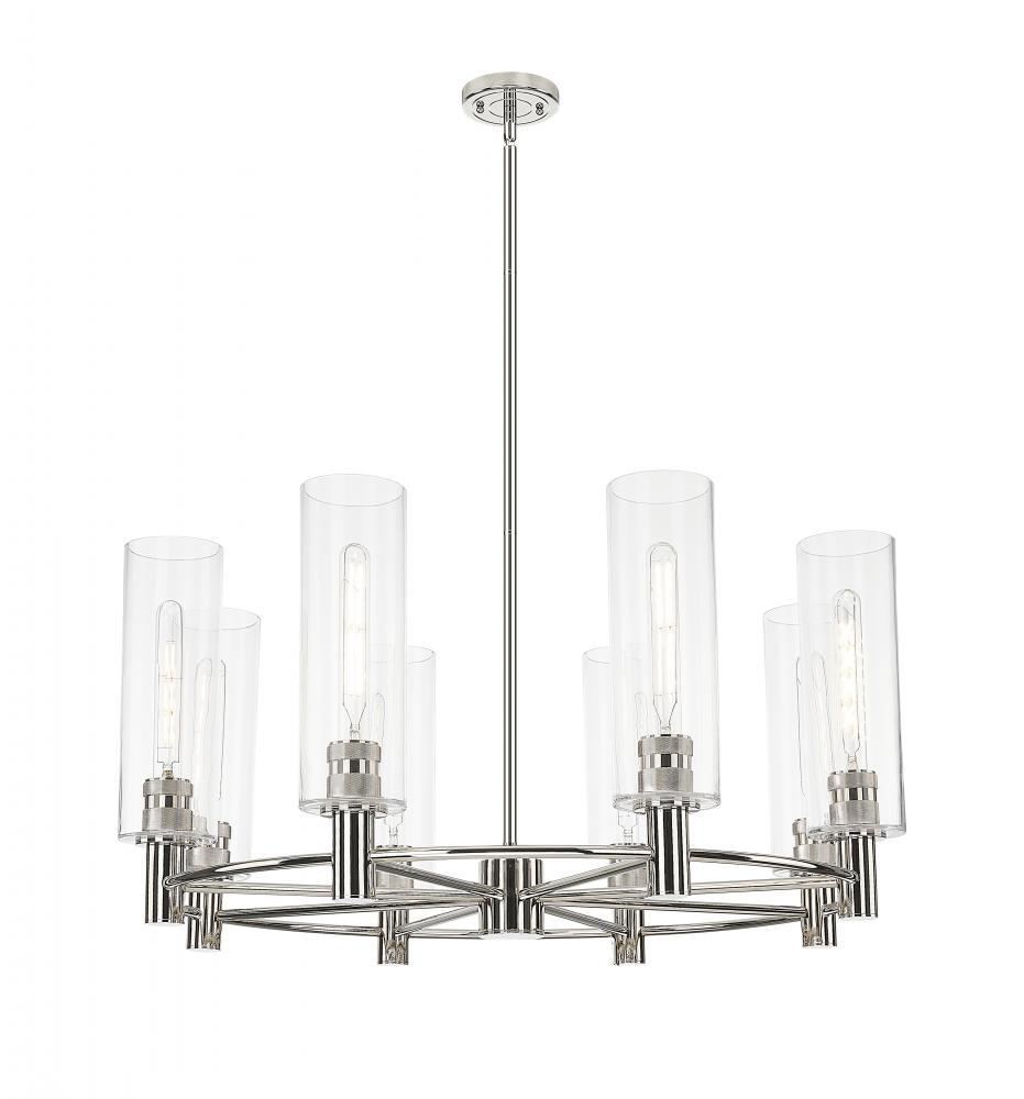 Crown Point - 8 Light - 32 inch - Polished Nickel - Chandelier