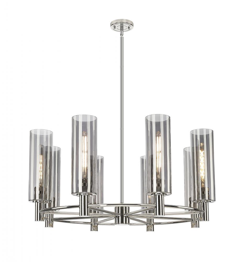 Crown Point - 8 Light - 32 inch - Polished Nickel - Chandelier