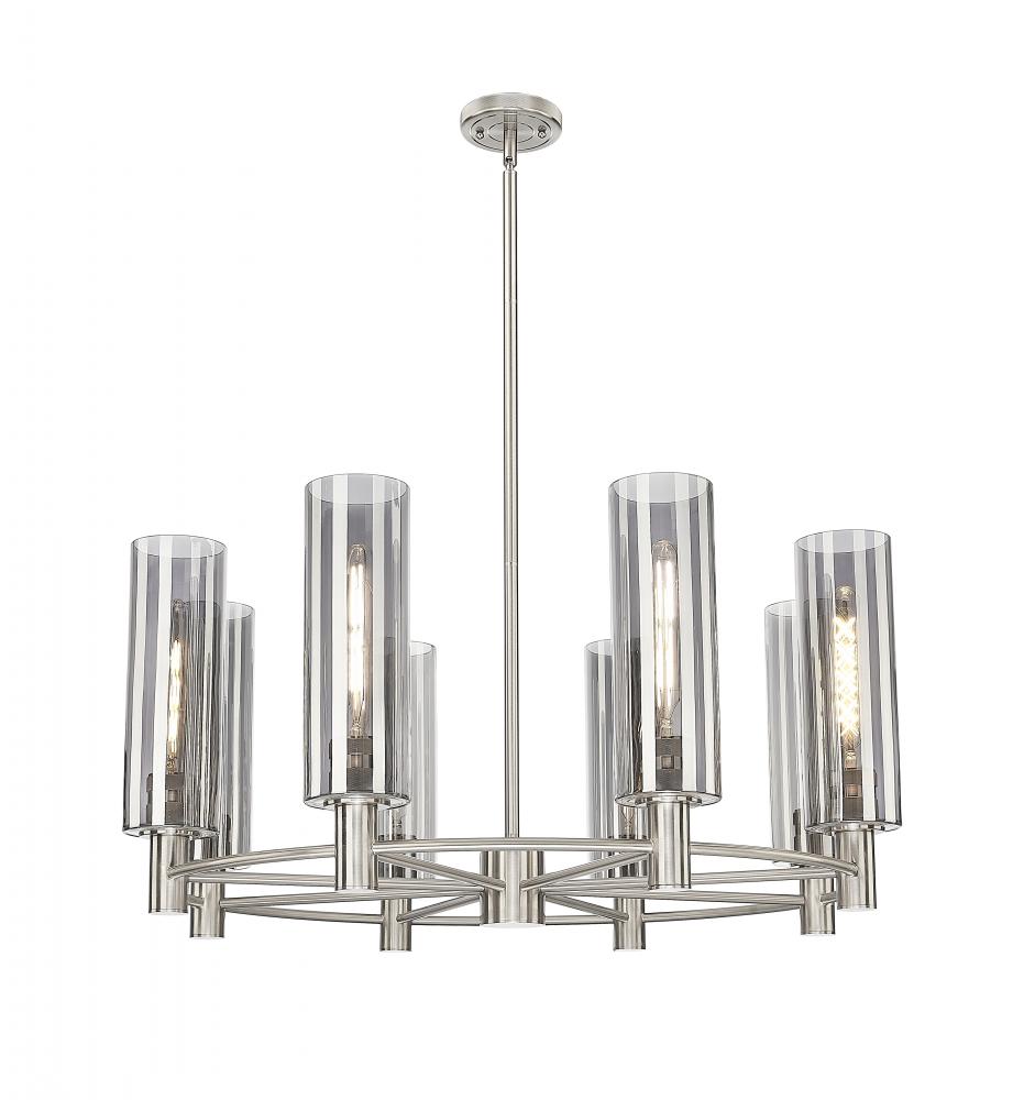 Crown Point - 8 Light - 32 inch - Satin Nickel - Chandelier
