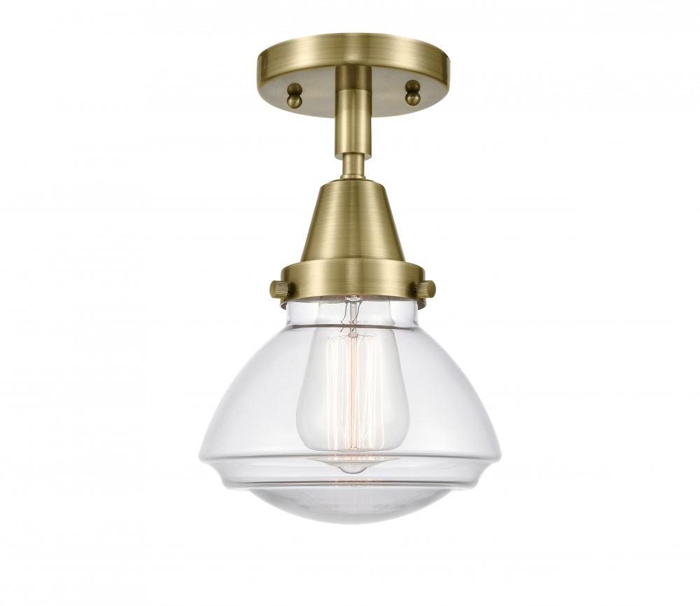 Olean - 1 Light - 7 inch - Antique Brass - Semi-Flush Mount