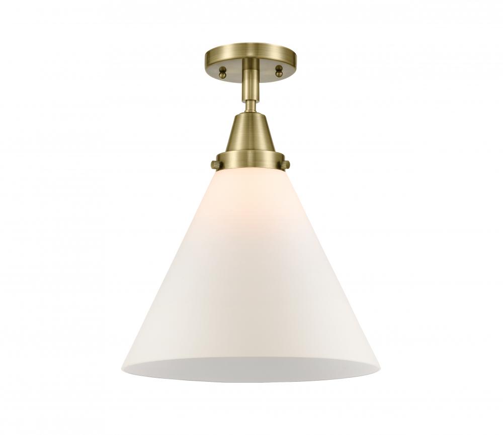 Cone - 1 Light - 12 inch - Antique Brass - Semi-Flush Mount